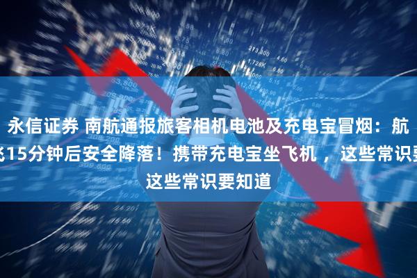 永信证券 南航通报旅客相机电池及充电宝冒烟：航班起飞15分钟后安全降落！携带充电宝坐飞机 ，这些常识要知道